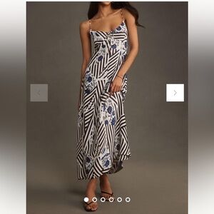 Maeve Sweetheart Slip dress in black motif, Size M